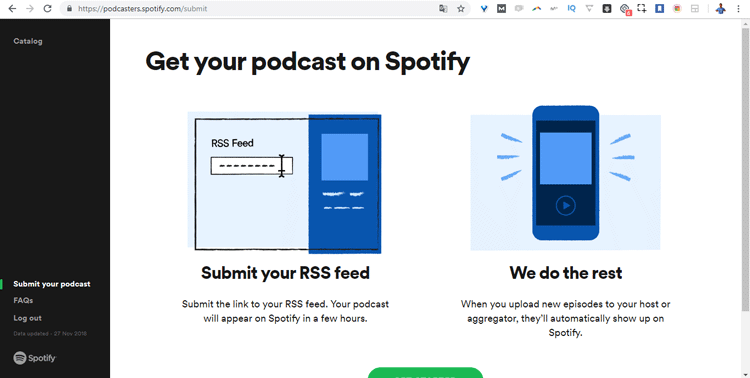 Subir podcast Spotify nuevo RSS